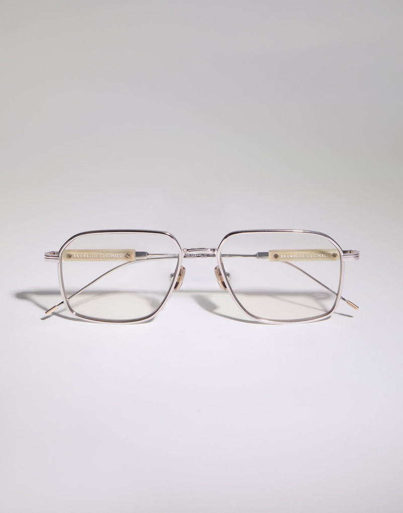 Sartorial Sunset palladium-plated titanium and horn glasses 1