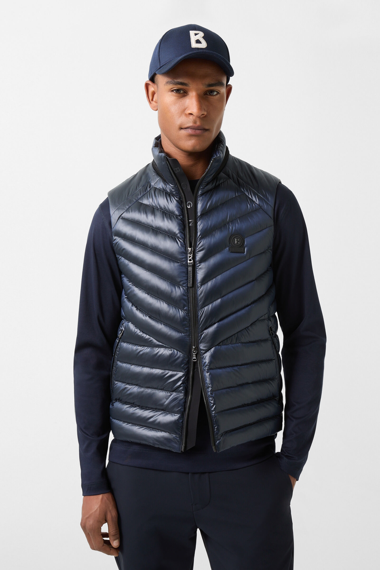 Lasse Lightweight down gilet in Navy blue - 2