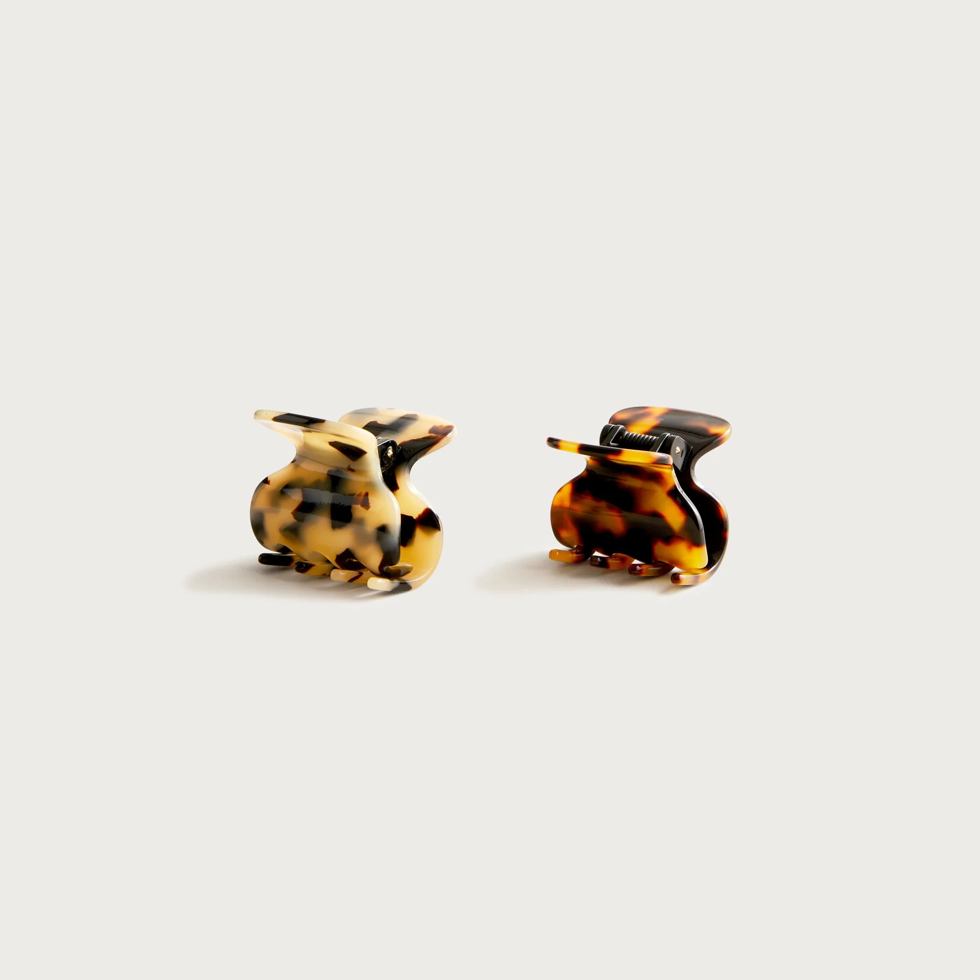 Mini claw clips two-pack in Italian tortoise - 1