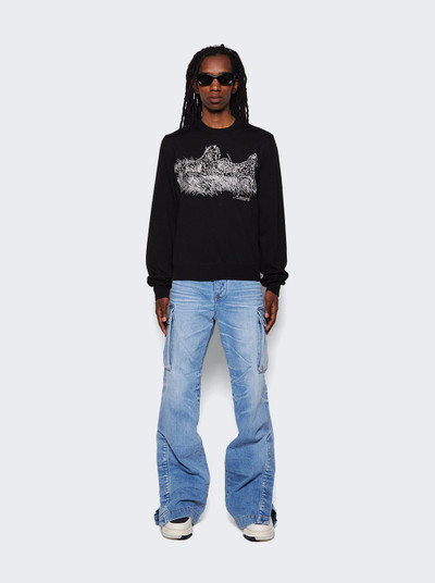 AMIRI Cheetah Logo Crewneck Sweater Black outlook