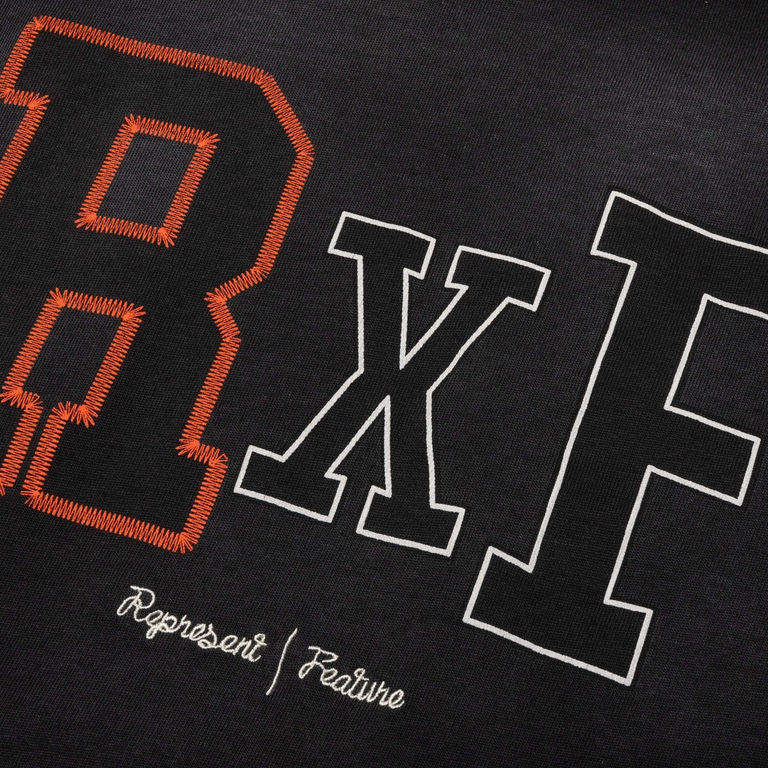 FEATURE X REPRESENT CHAMPIONS L/S T-SHIRT - STAINED BLACK - 3