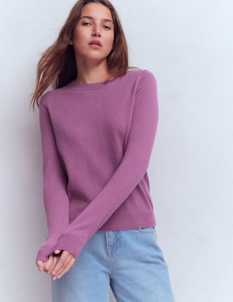 Eva Cashmere Crew Neck Sweater-Clover Purple 6