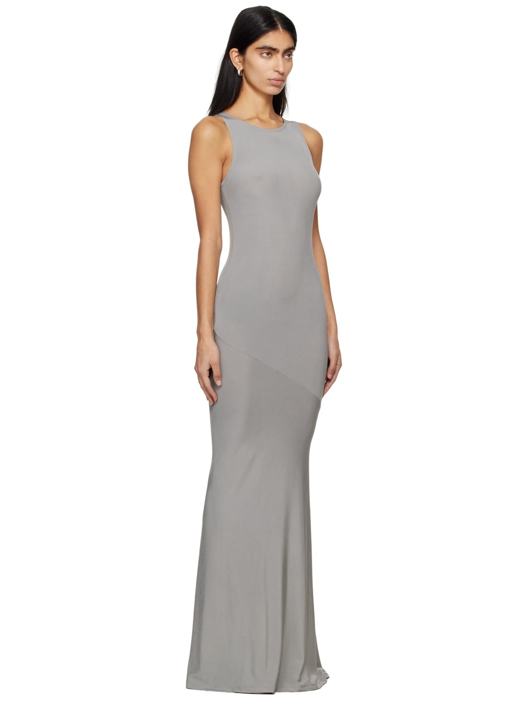 Gray Bias Maxi Dress - 2
