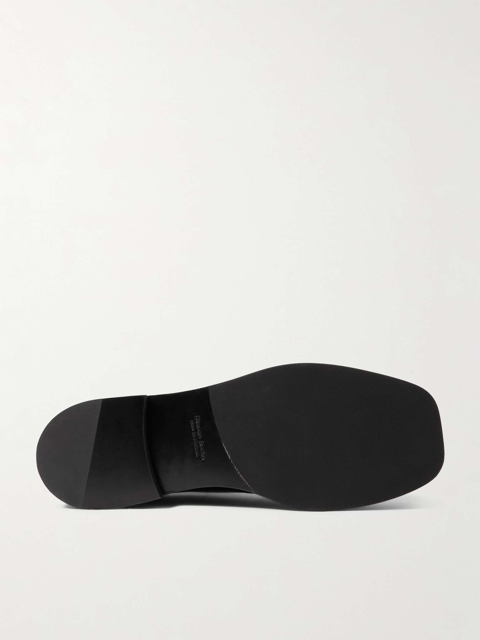 Eyelet-Embellished Glossed-Leather Brogues - 3