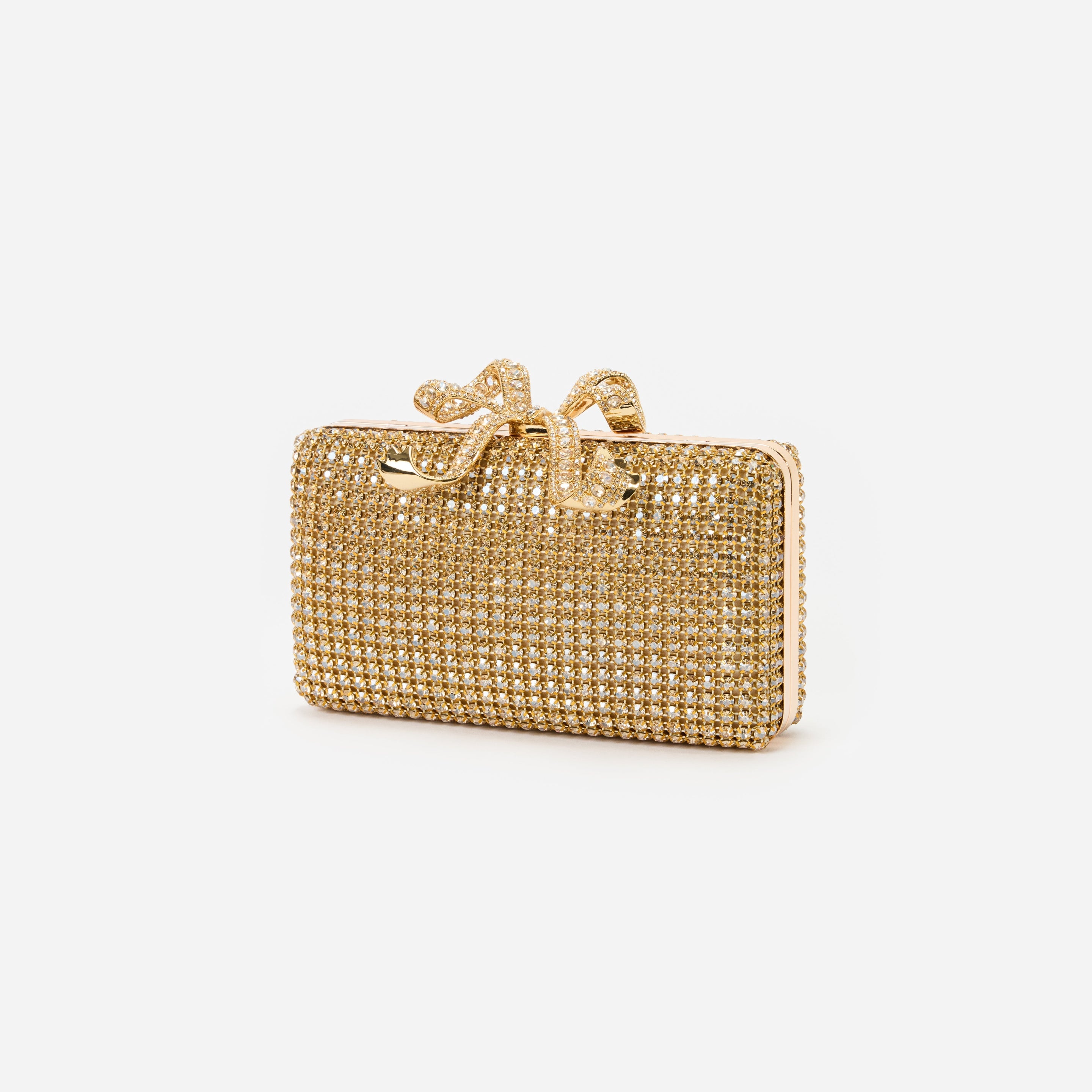 Gold Crystal Box Clutch - 2