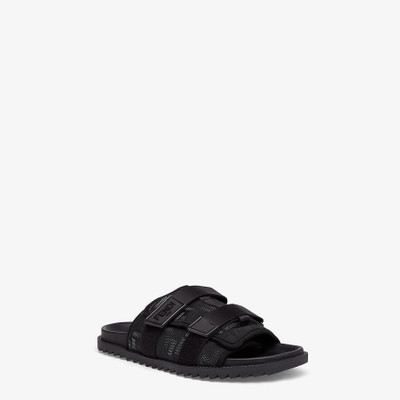 FENDI Black fabric sandals outlook