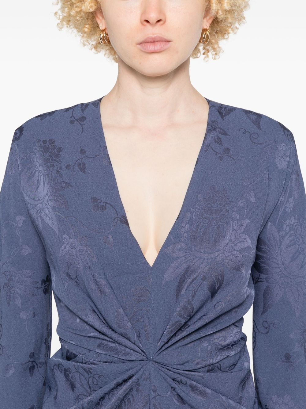 jacquard midi dress - 5