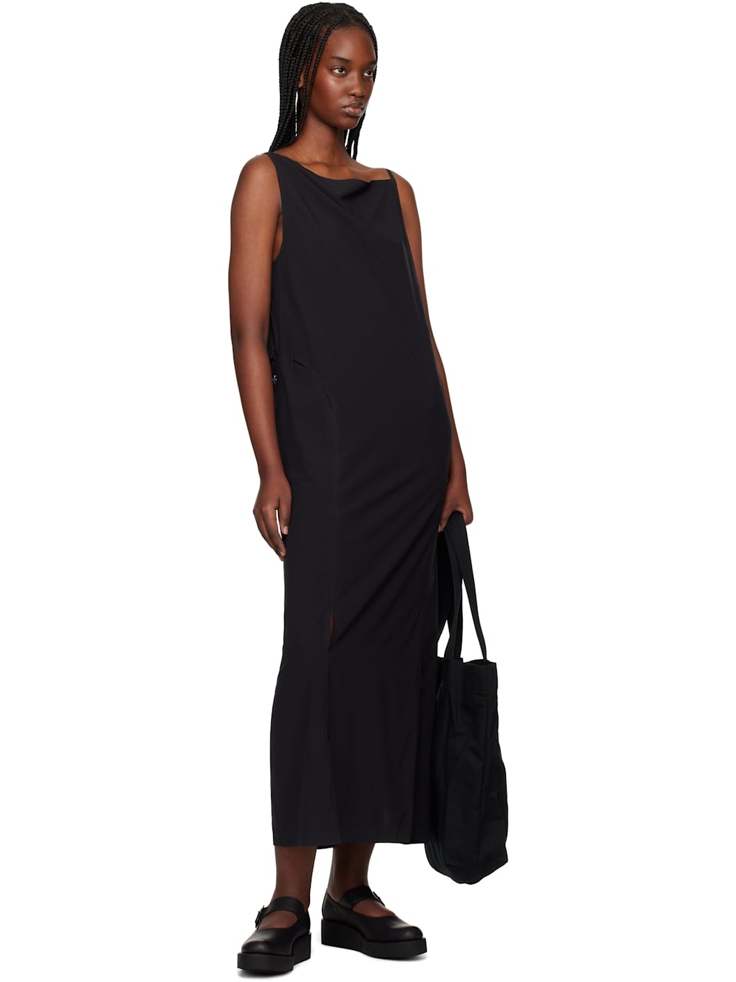 Black Slit Maxi Dress - 4