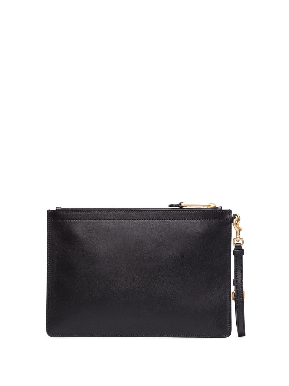 logo-embellished leather clutch bag - 3