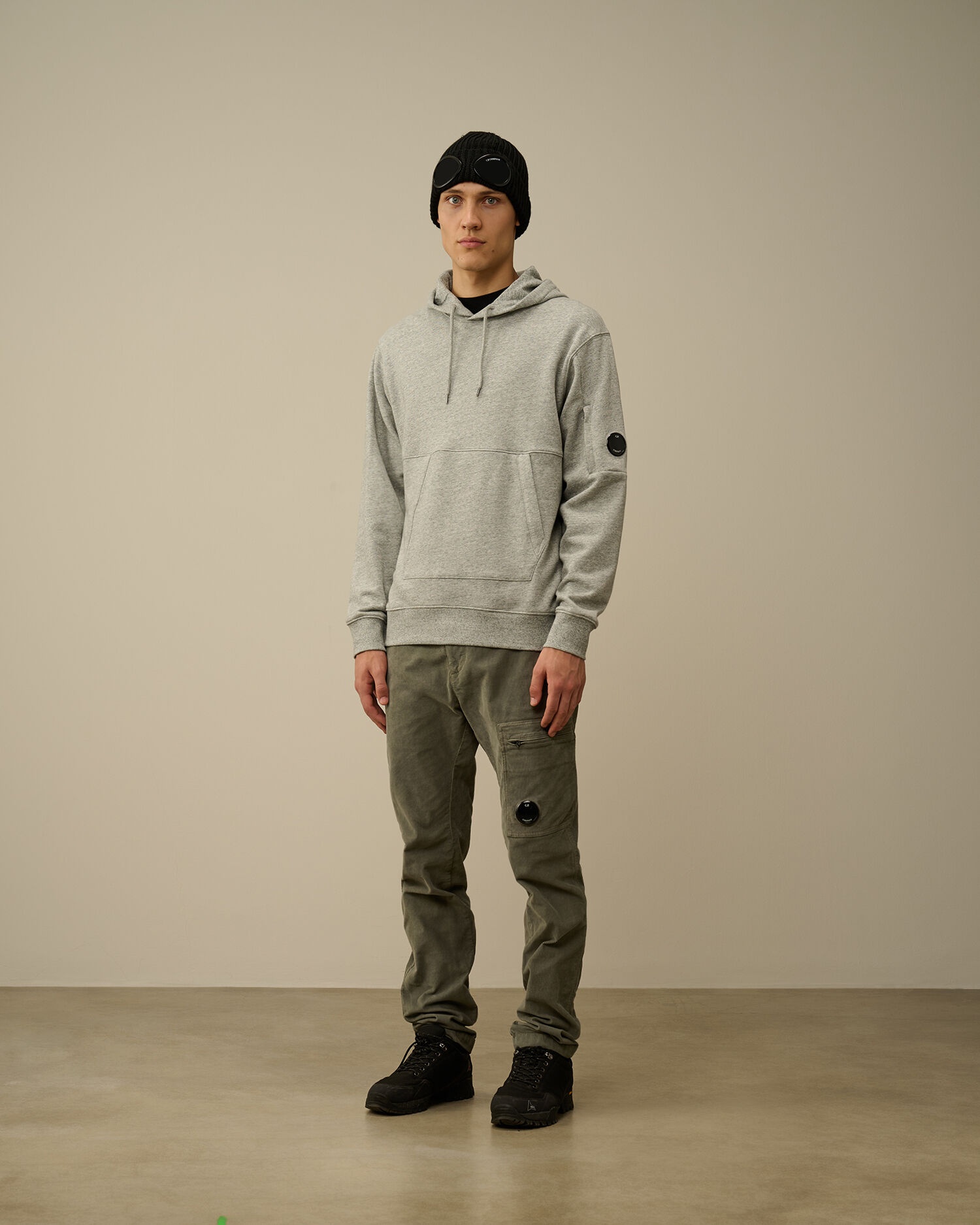 Diagonal Raised Fleece Lens Hooded Sweatshirt - 6