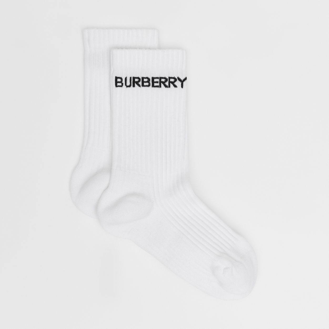 Logo Intarsia Technical Stretch Cotton Socks - 1