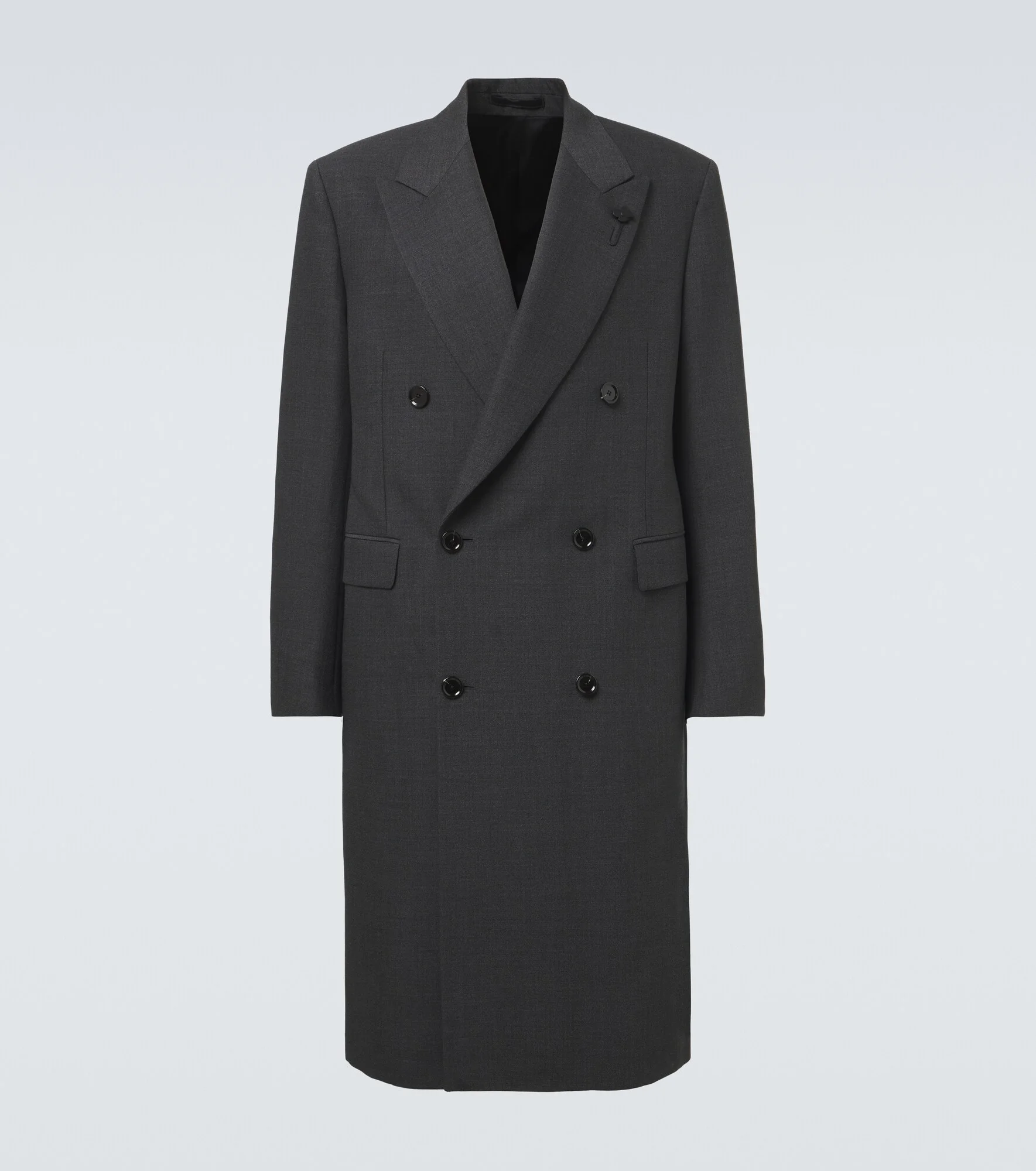 Double-breasted wool-blend coat - 1