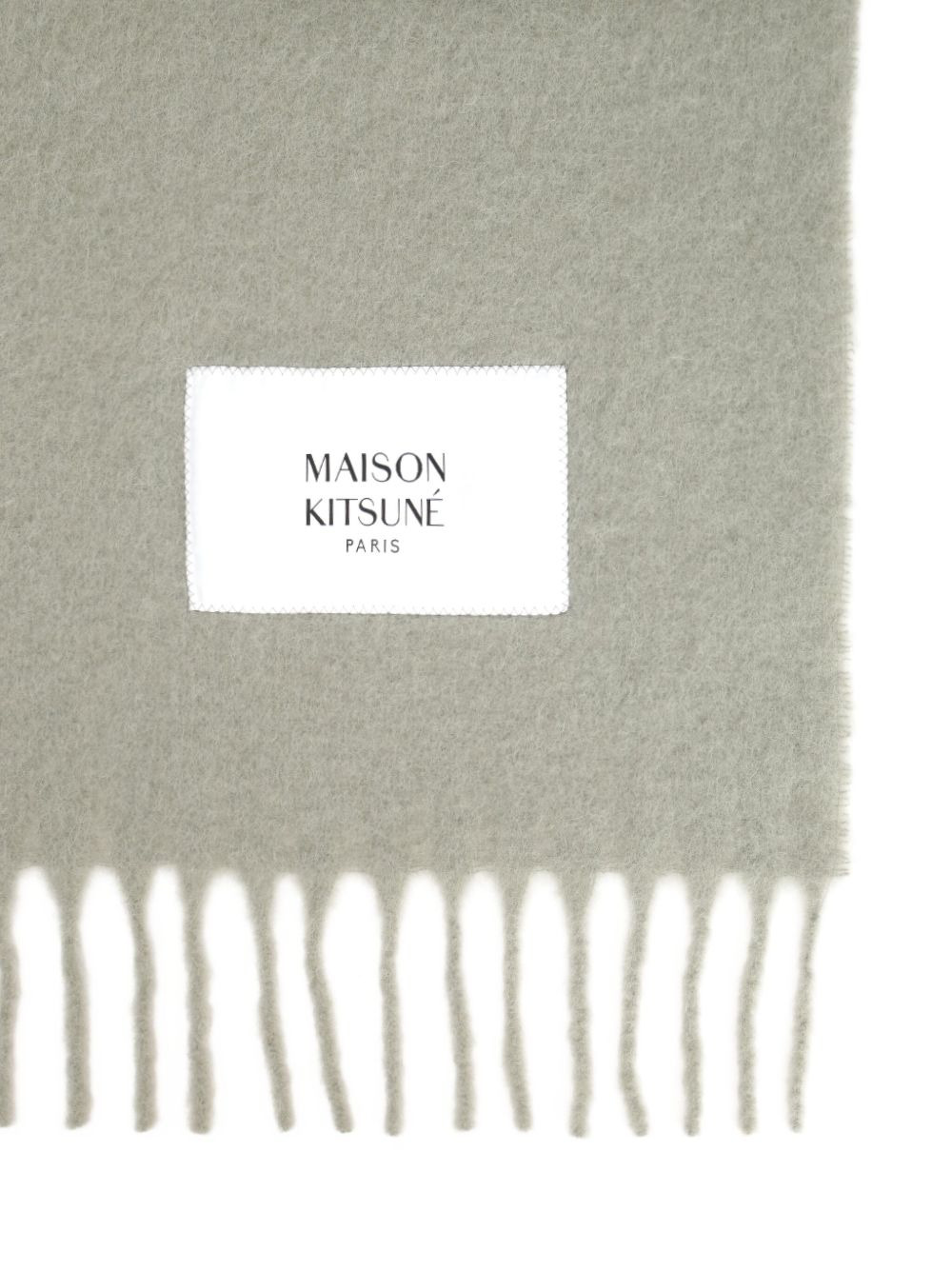 fringed label scarf - 2