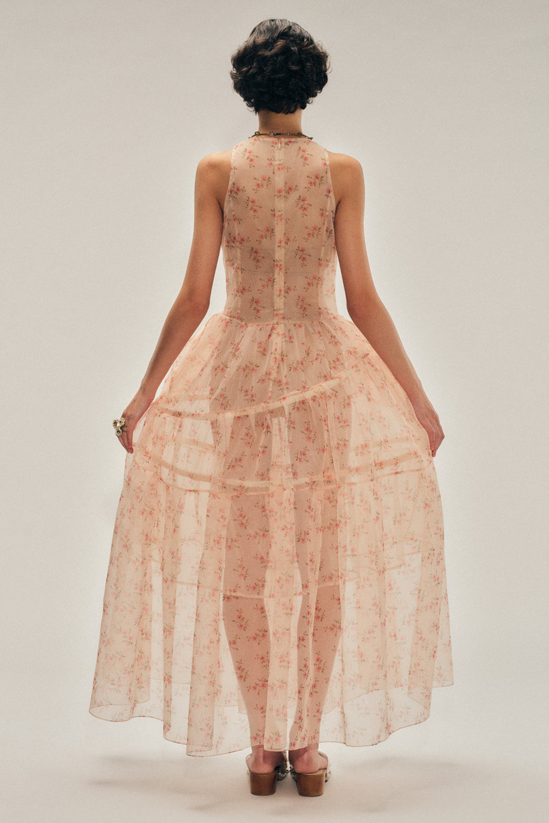 Tapered Back Hoop Flounce Dress 4