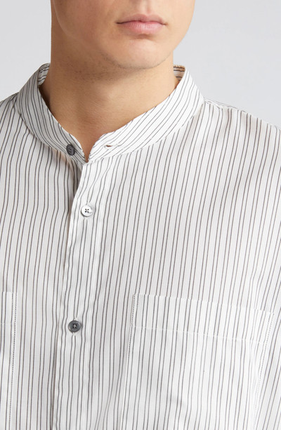 FRAME Pinstripe Band Collar Button-Up Shirt outlook