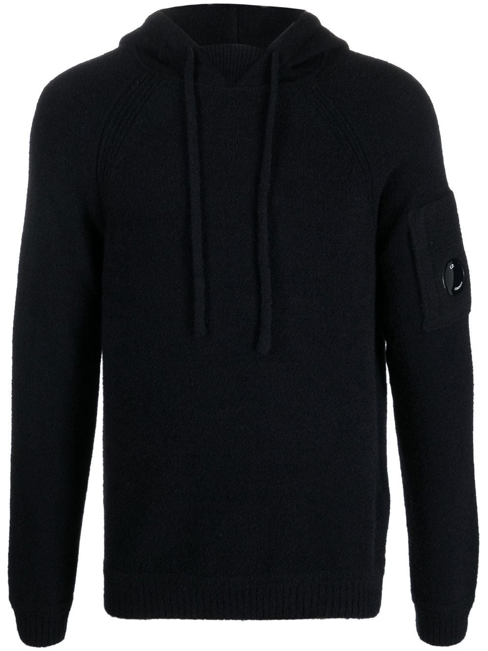 Lens-detail knitted hoodie - 1