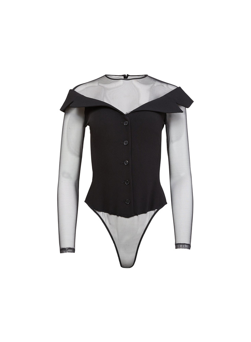 Cold Shoulder Tailored Bodysuit 5