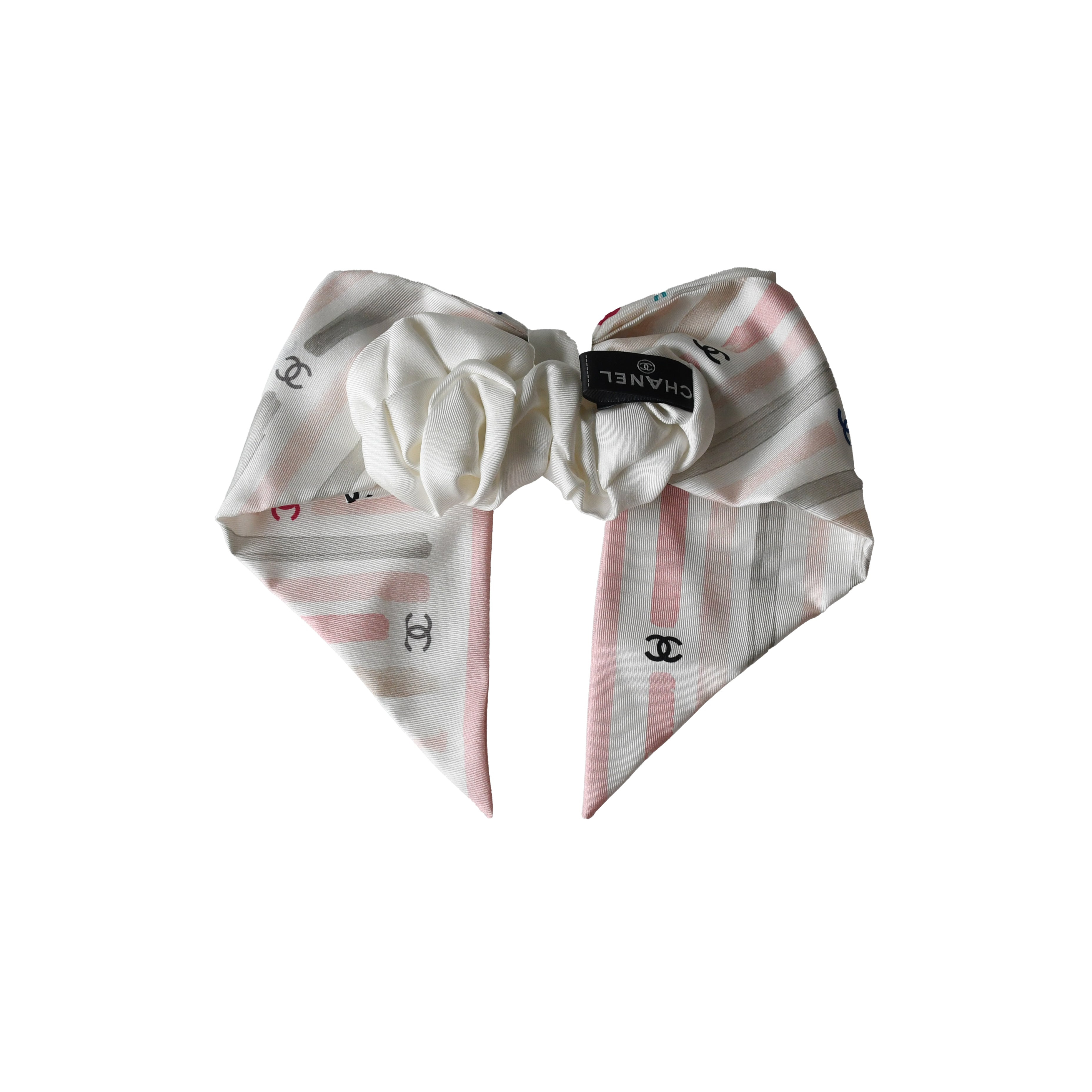 Chanel CC Silk Scrunchie Ivory - 2