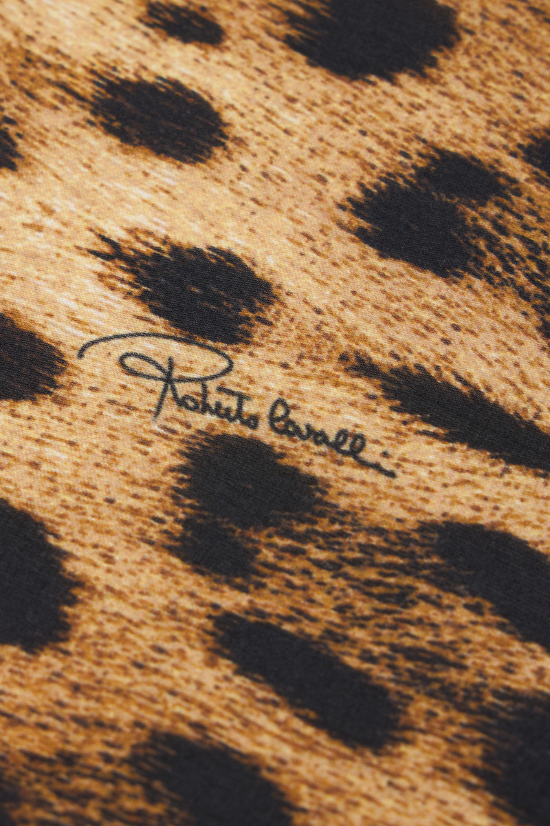 Roberto Cavalli Silk Scarf with Jaguar Skin Print outlook