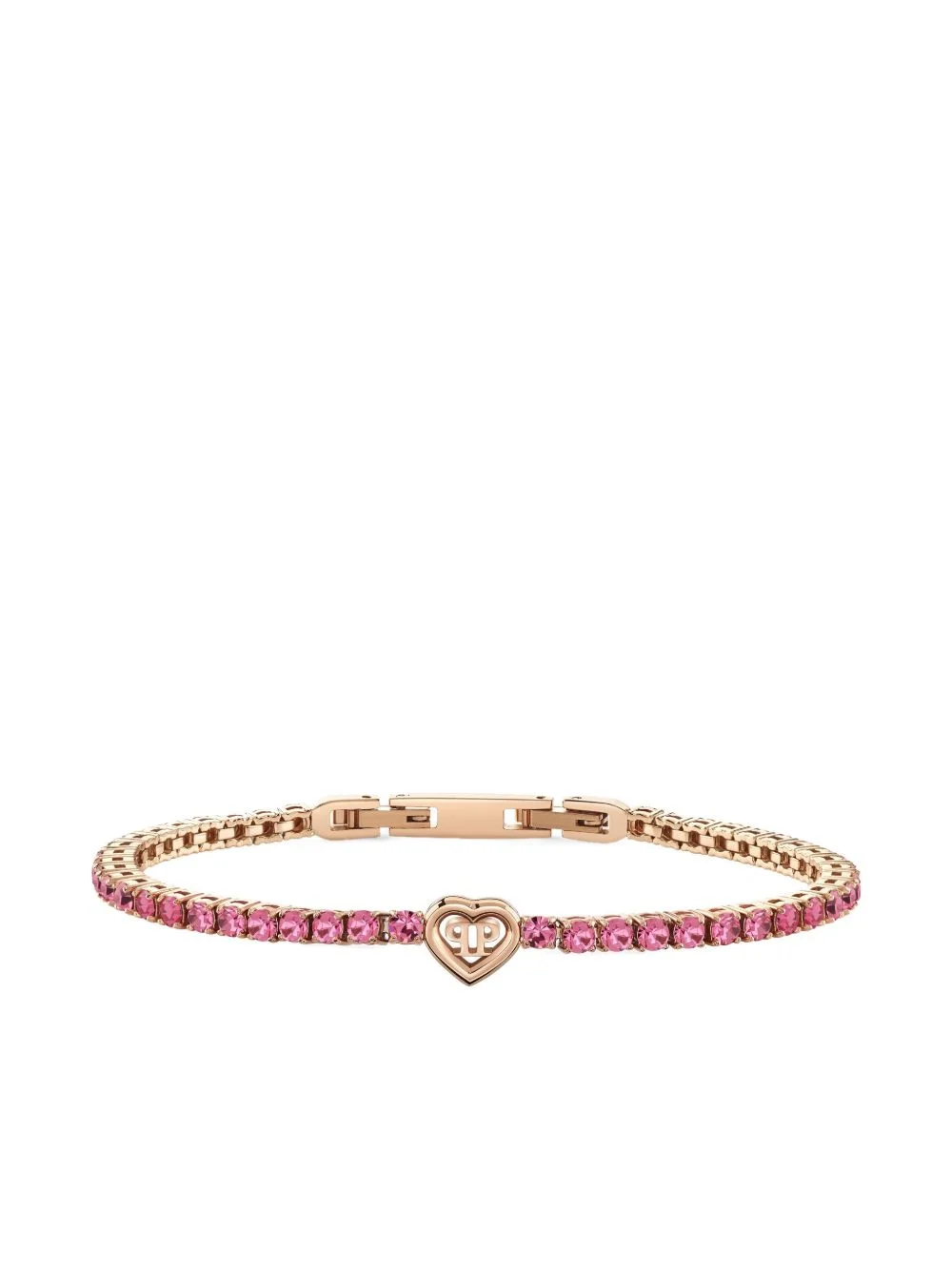 crystal-embellished heart-motif bracelet - 1