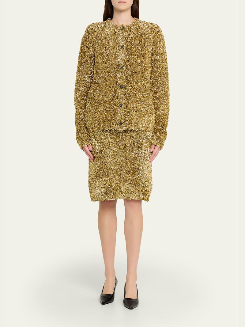 ZANKOV Moro Metallic Textured Pencil Skirt outlook