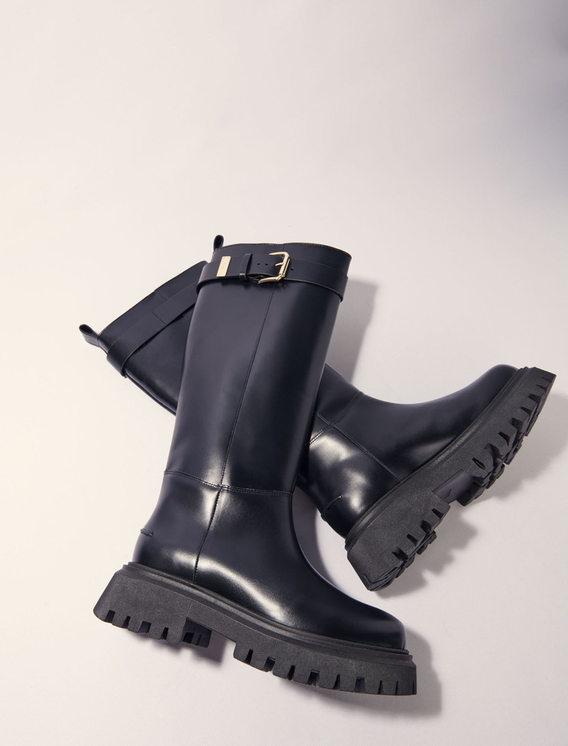 Buckled leather boots 5