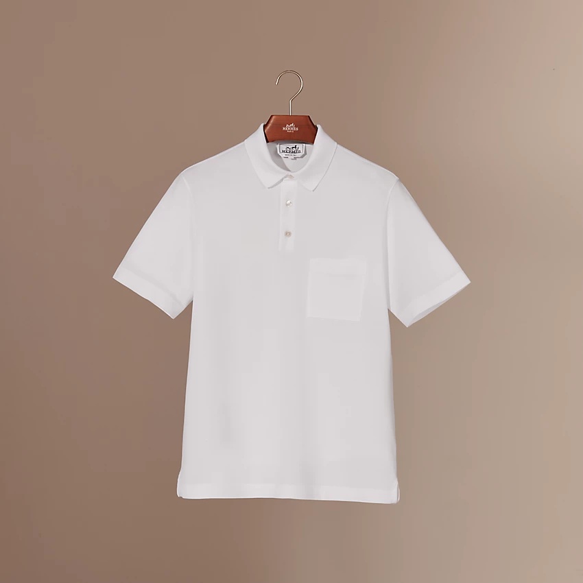 H embroidered buttoned polo shirt - 4