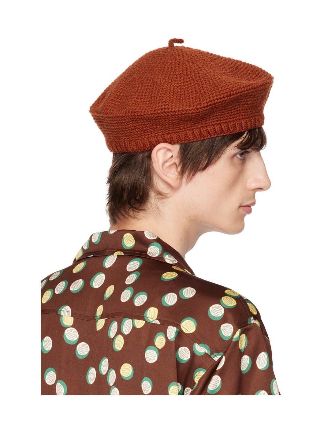 Brown Crochet Beret - 3