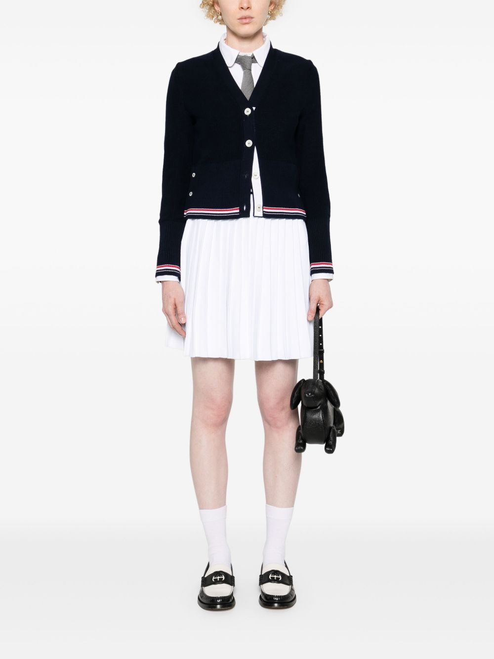 RWB-stripe pleated miniskirt - 2