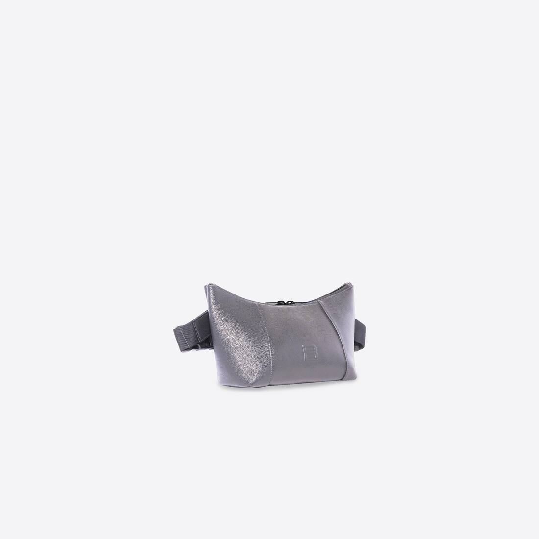 Men's Hourglass Men Shoulder Bag In Semi Matte Grained Calfskin  in Dark Grey - 2