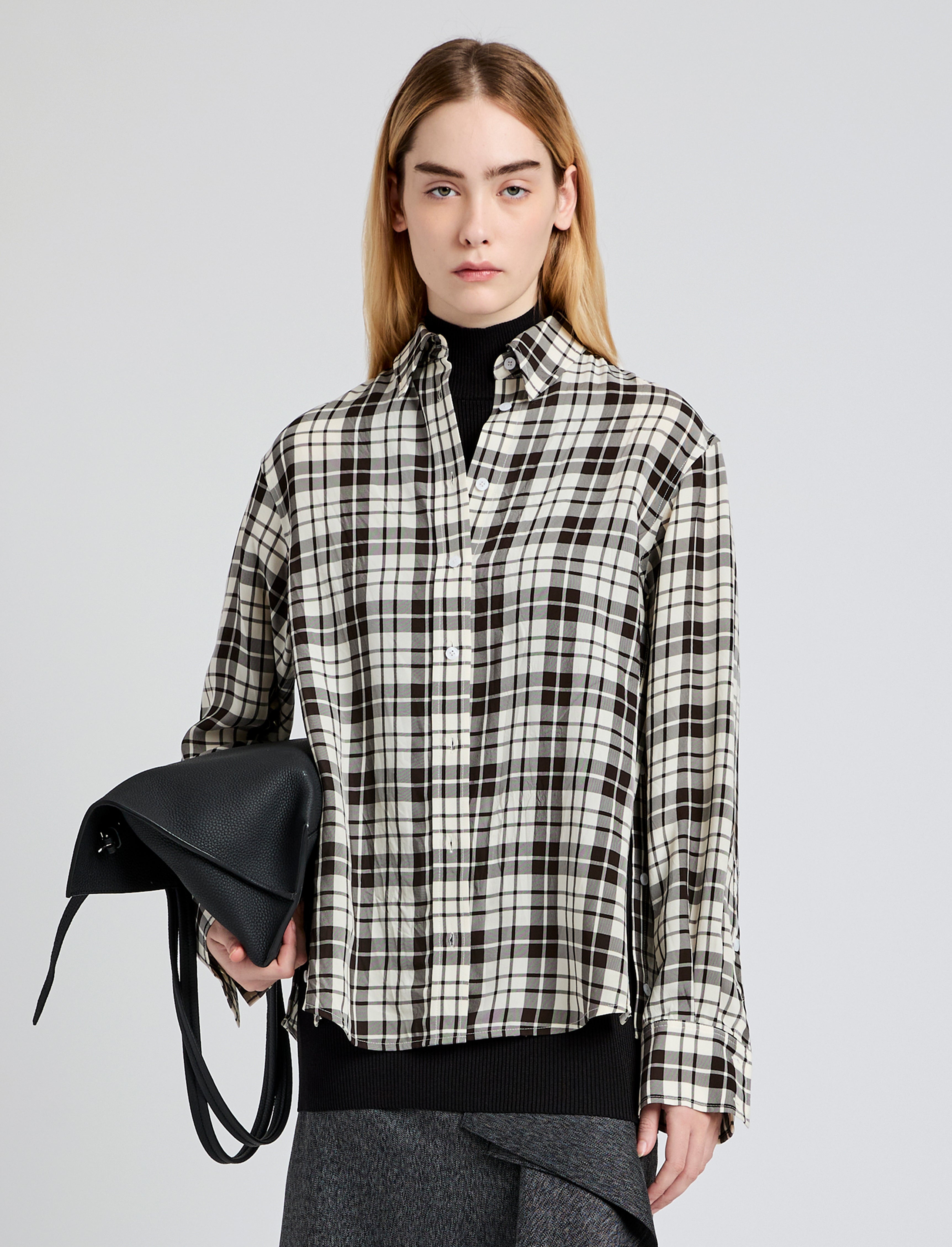 Bronwen Top in Crinkled Plaid - 2