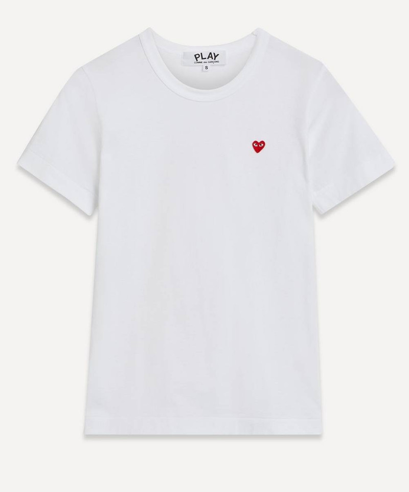 Short-Sleeve Heart Appliquéd T-Shirt - 1
