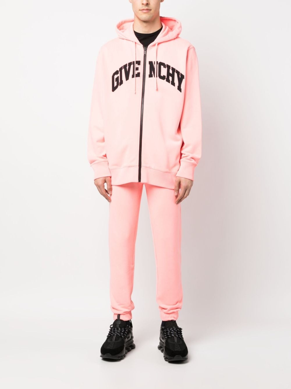 logo-embroidered cotton hoodie - 2