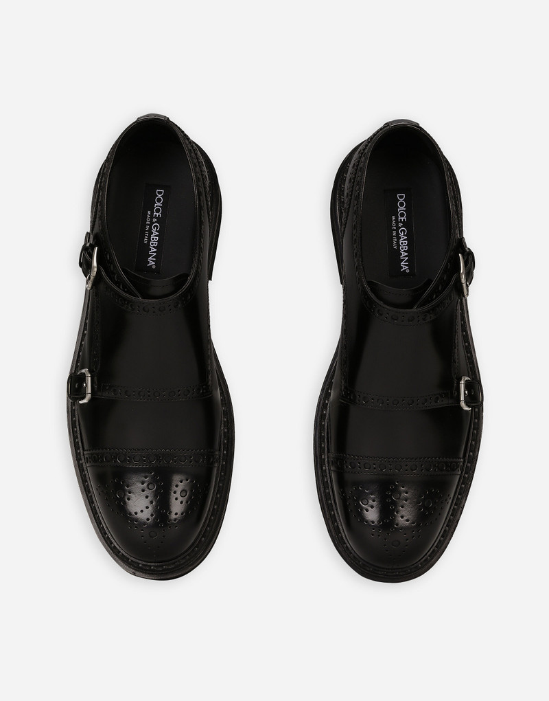 솔질된 calfskin monkstrap 신발 4