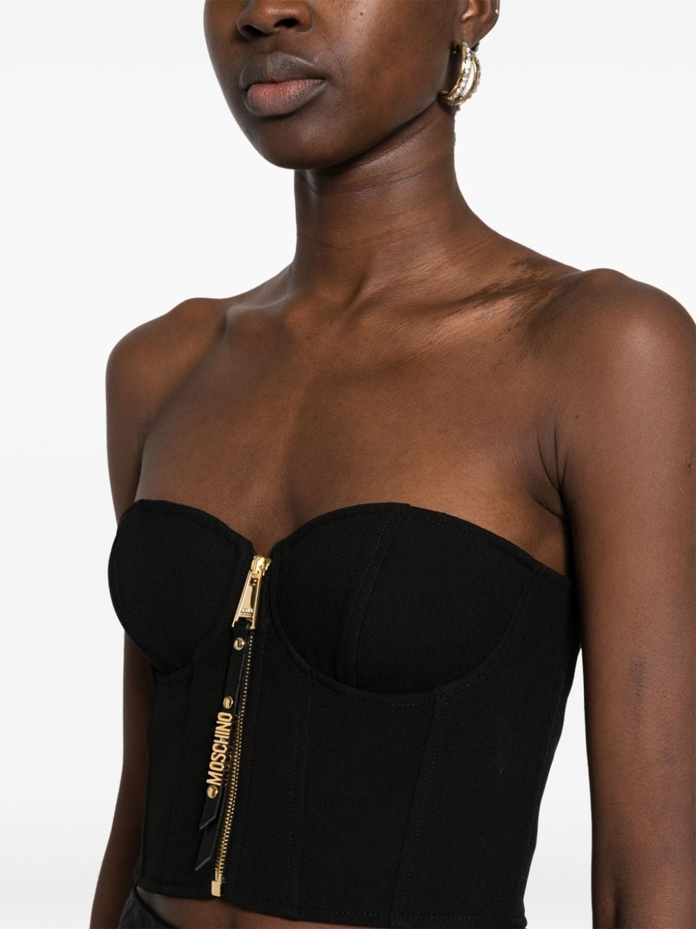 zip-fastening bustier top - 5
