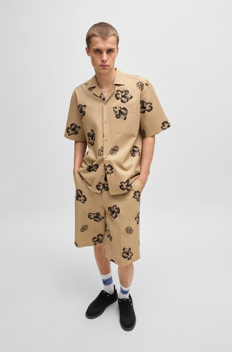 HUGO RELAXED-FIT SHIRT IN HIBISCUS-PRINT STRETCH COTTON outlook