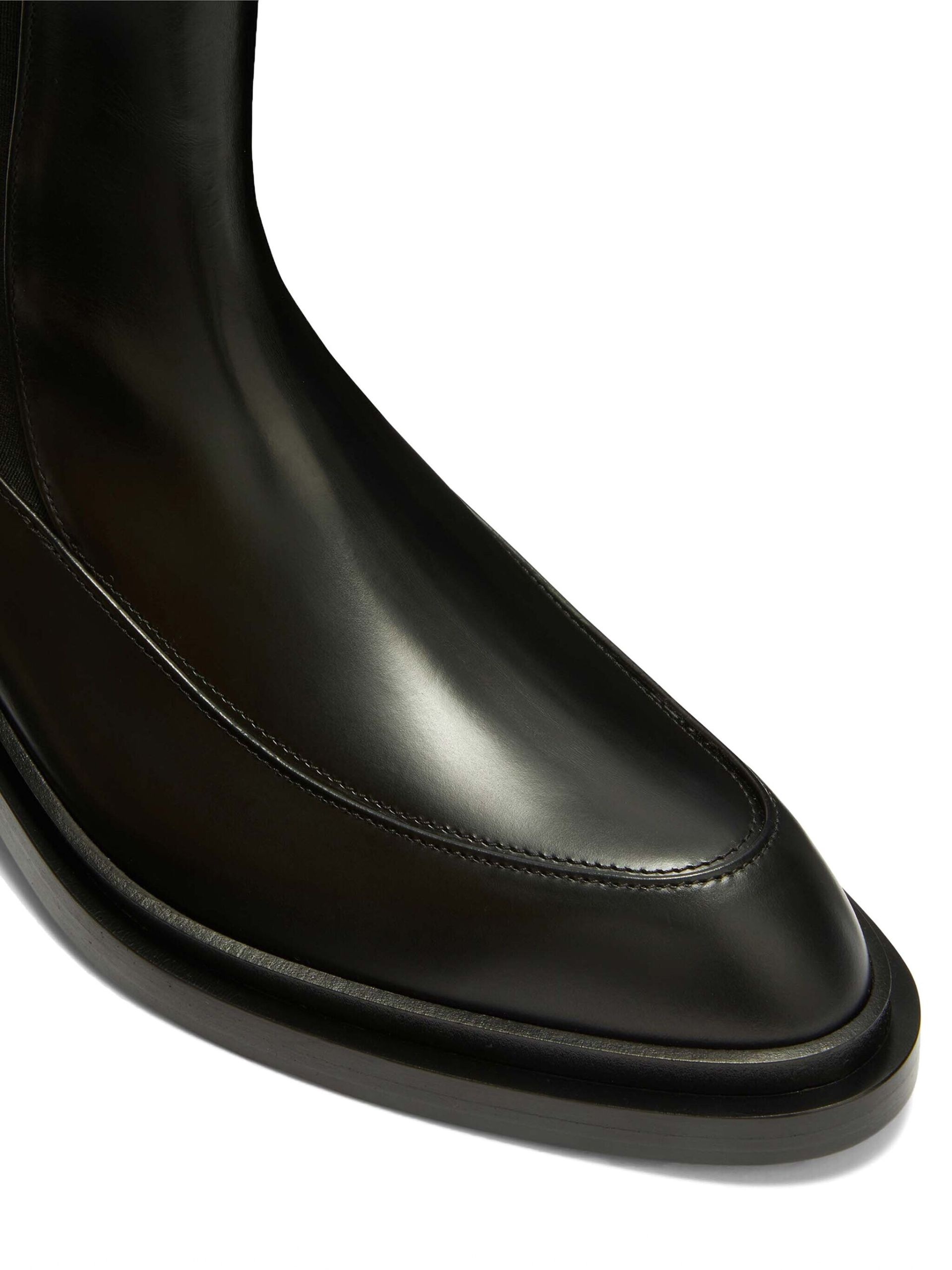 Black Leather Ankle Boots - 5