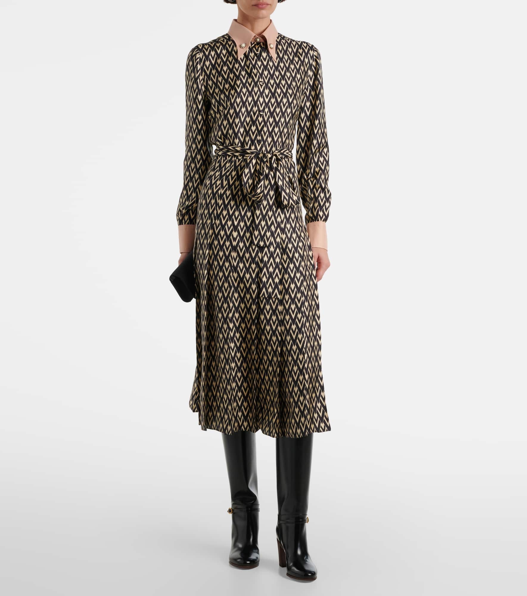 Toute La V silk twill shirt dress - 2
