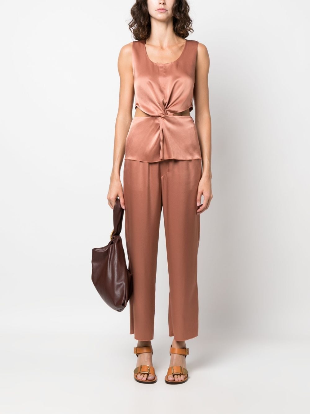 elasticated-waist cropped trousers - 2