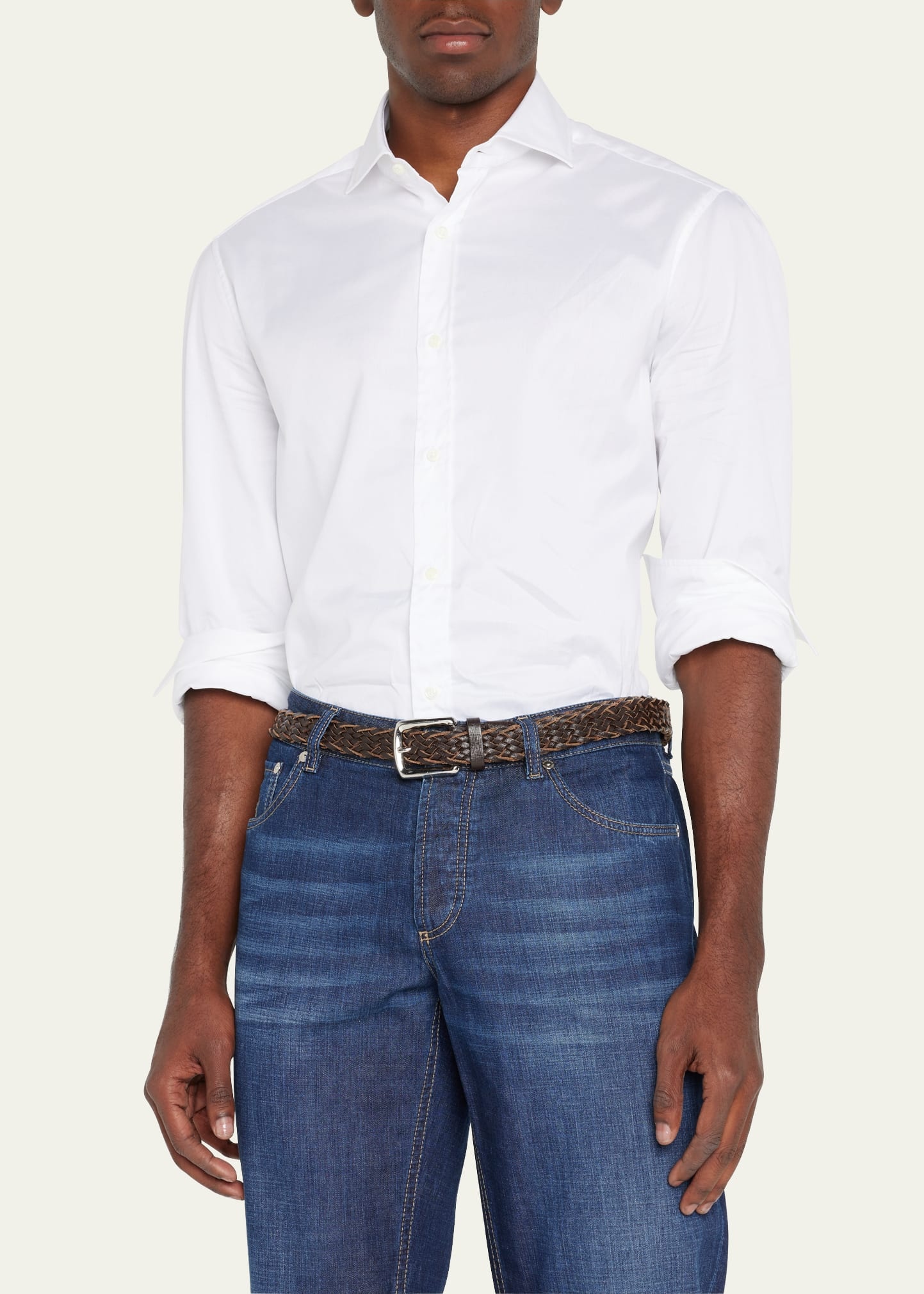 Men's Spread Collar Cotton Sport Shirt - 4