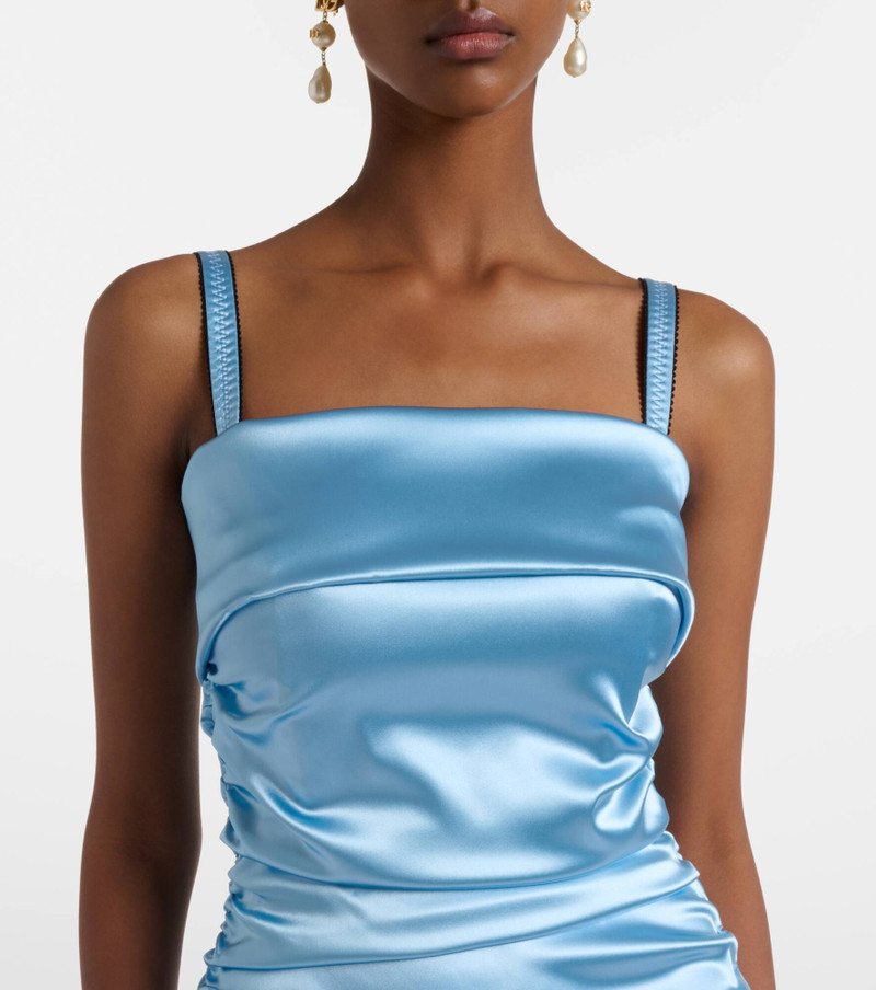 Ruched satin cocktail dress 4