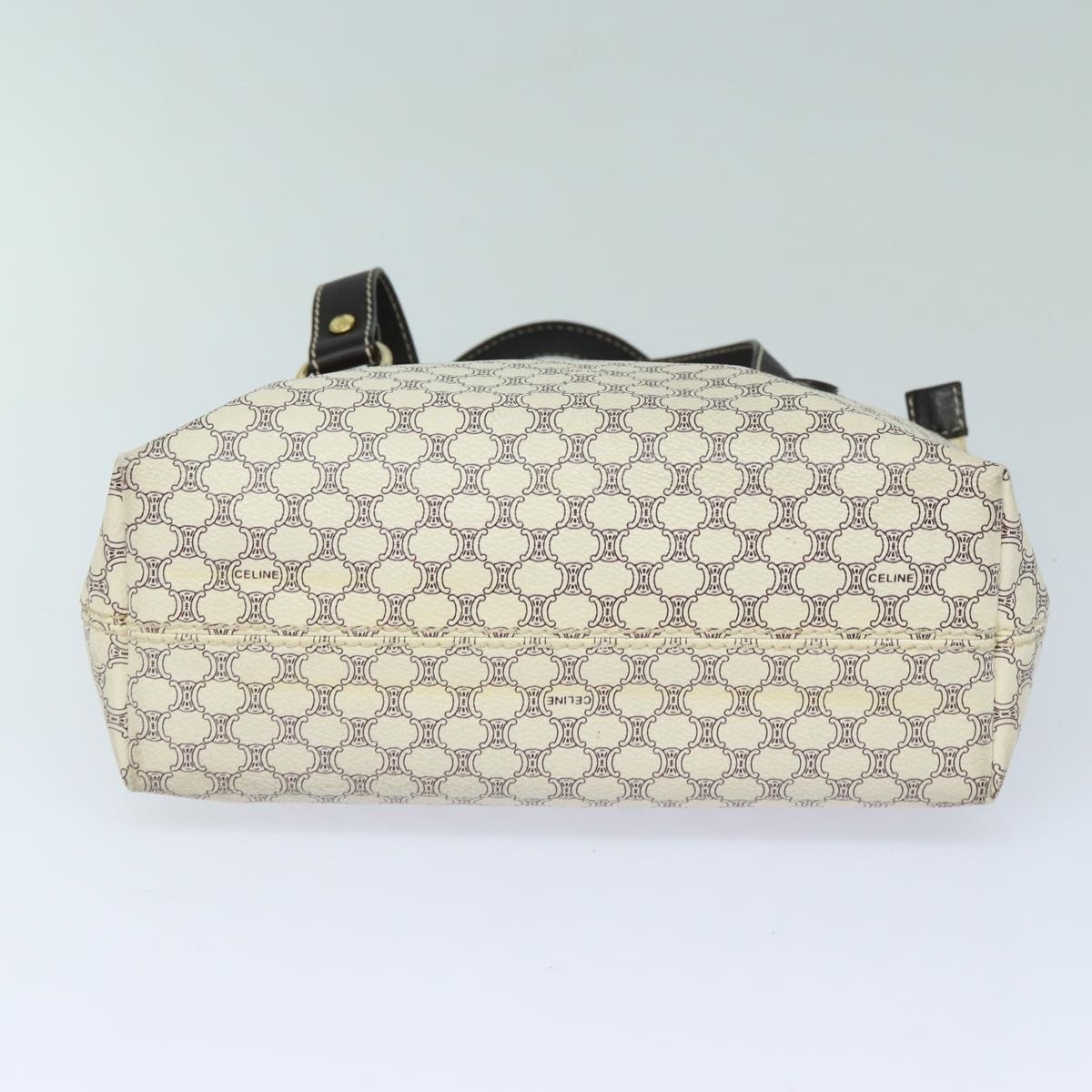 CELINE Macadam Canvas Hand Bag Pvc White - 5