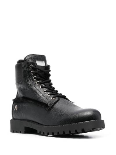 PHILIPP PLEIN The Hunter shearling lined leather boots outlook