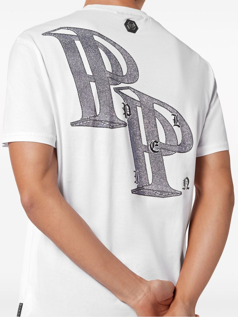 rhinestone-embellished cotton T-shirt 5