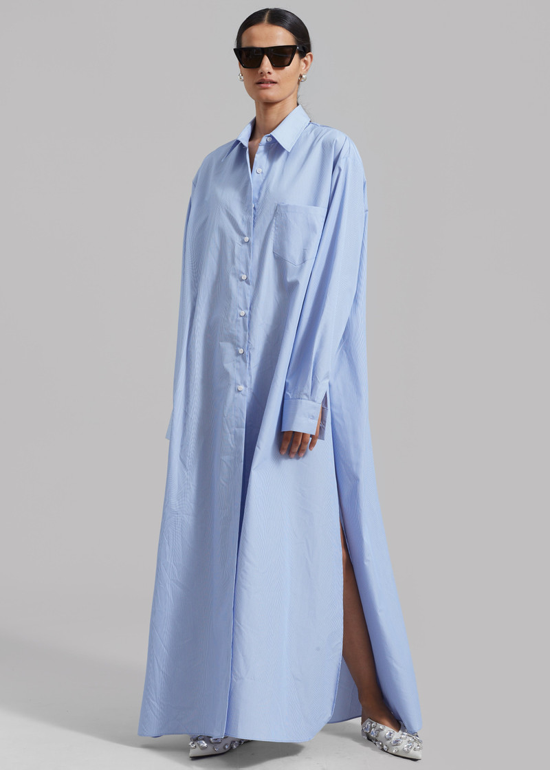 Avery Shirt Dress - Blue Stripe 6