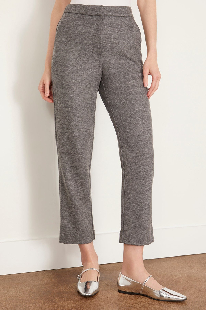 Hayley Cropped Straight Pant in Warm Gray 3