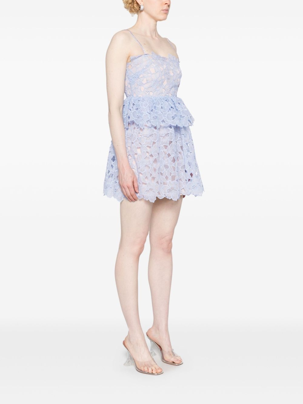 corded-lace sheer minidress - 3
