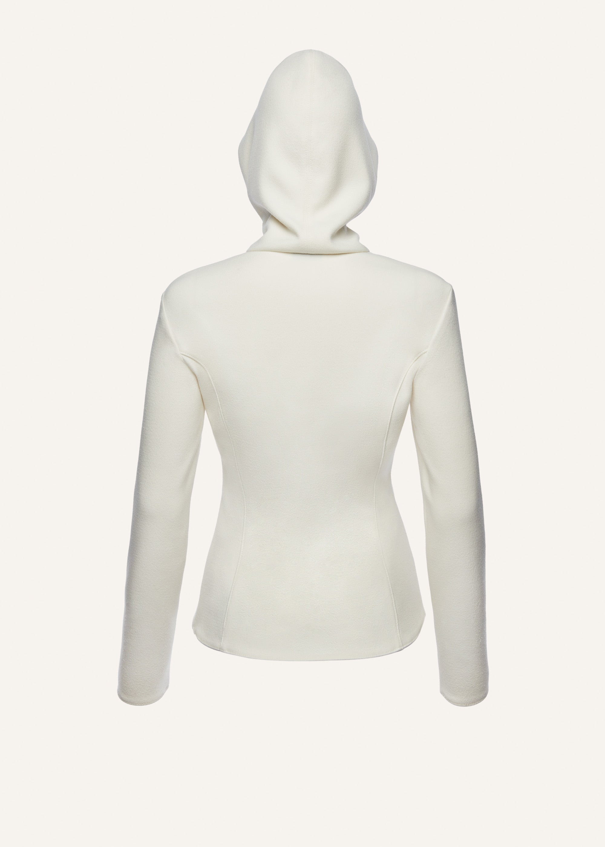 Half zip hoodie in cream - 2
