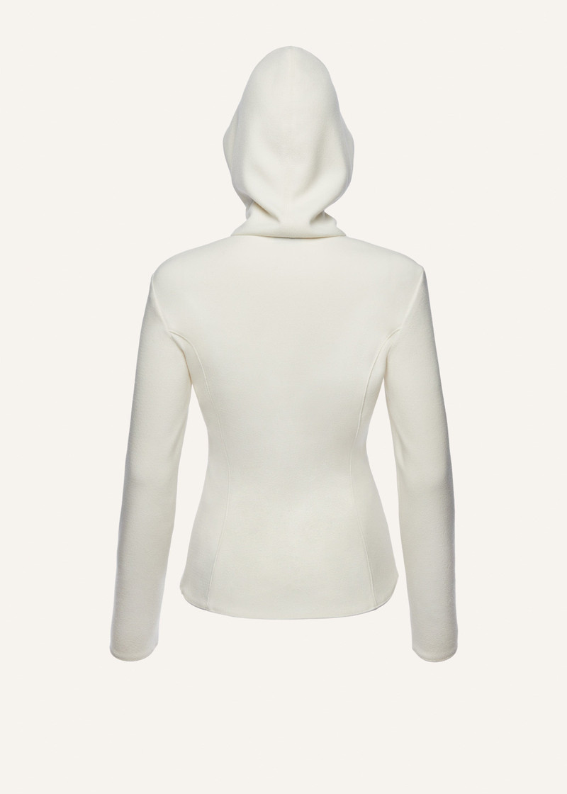 Half zip hoodie in cream 2