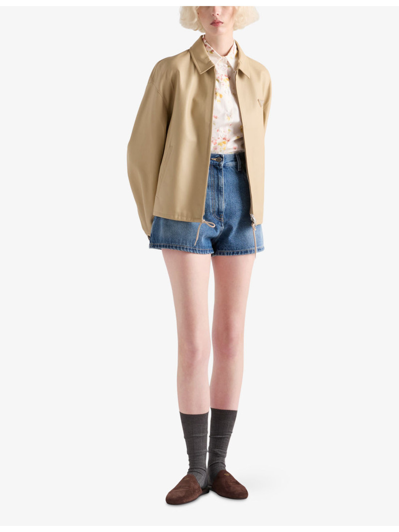 Prada High-Rise Faded-Wash Denim Shorts outlook